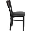 Flash Furniture 2 Pk. HERCULES Series Black 3 Circle Back Metal Restaurant Chair – Walnut Wood Back, Black Vinyl Seat(Walnut Wood Back/Burgundy Vinyl Seat/Black Metal Frame)