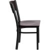 Flash Furniture 2 Pk. HERCULES Series Black 3 Circle Back Metal Restaurant Chair – Walnut Wood Back, Black Vinyl Seat(Walnut Wood Back/Walnut Wood Seat/Black Metal Frame)