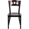 Flash Furniture 2 Pk. HERCULES Series Black 3 Circle Back Metal Restaurant Chair – Walnut Wood Back, Black Vinyl Seat(Walnut Wood Back/Walnut Wood Seat/Black Metal Frame)