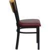Flash Furniture 2 Pk. HERCULES Series Black Circle Back Metal Restaurant Chair – Natural Wood Back & Seat(red)