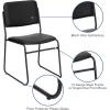 Flash Furniture 4 Pk. HERCULES Series 1000 lb. Capacity High Density Black Vinyl Stacking Chair with Sled Base(Chair)
