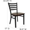 Flash Furniture 4 Pk. HERCULES Series Brown/black Ladder Back Metal Restaurant Chair – Mahogany Wood Seat