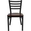 Flash Furniture 4 Pk. HERCULES Series Brown/black Ladder Back Metal Restaurant Chair – Mahogany Wood Seat