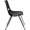 Flash Furniture 5 Pack HERCULES Series 880 lb. Capacity Black Ergonomic Shell Stack Chair with Chrome Frame and 18” Seat Height(Black Plastic/Chrome Frame)