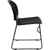 Flash Furniture 5 Pack HERCULES Series 880 lb. Capacity Black Ultra-Compact Stack Chair with Chrome Frame(Black Plastic/Black Frame)
