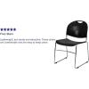 Flash Furniture 5 Pack HERCULES Series 880 lb. Capacity Black Ultra-Compact Stack Chair with Chrome Frame(Black Plastic/Chrome Frame)