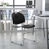 Flash Furniture 5 Pack HERCULES Series 880 lb. Capacity Black Ultra-Compact Stack Chair with Chrome Frame(Black Plastic/Chrome Frame)