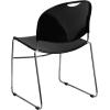 Flash Furniture 5 Pack HERCULES Series 880 lb. Capacity Black Ultra-Compact Stack Chair with Chrome Frame(Black Plastic/Chrome Frame)
