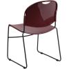 Flash Furniture 5 Pack HERCULES Series 880 lb. Capacity Black Ultra-Compact Stack Chair with Chrome Frame(Burgundy Plastic/Black Frame)