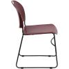 Flash Furniture 5 Pack HERCULES Series 880 lb. Capacity Black Ultra-Compact Stack Chair with Chrome Frame(Burgundy Plastic/Black Frame)