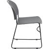 Flash Furniture 5 Pack HERCULES Series 880 lb. Capacity Black Ultra-Compact Stack Chair with Chrome Frame(Gray Plastic/Black Frame)