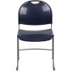 Flash Furniture 5 Pack HERCULES Series 880 lb. Capacity Black Ultra-Compact Stack Chair with Chrome Frame(Navy Plastic/Silver Frame)