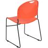 Flash Furniture 5 Pack HERCULES Series 880 lb. Capacity Black Ultra-Compact Stack Chair with Chrome Frame(Orange Plastic/Black Frame)