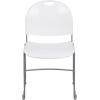 Flash Furniture 5 Pack HERCULES Series 880 lb. Capacity Black Ultra-Compact Stack Chair with Chrome Frame(White Plastic/Silver Frame)