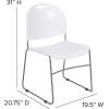Flash Furniture 5 Pack HERCULES Series 880 lb. Capacity Black Ultra-Compact Stack Chair with Chrome Frame(White Plastic/Silver Frame)