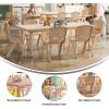 Flash Furniture Adjustable Classroom Activity Table with 6 Stackable Chairs, Rectangular Plastic Activity Table for Kids, 24″ W x 48″ L, Natural(Natural)