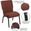 Flash Furniture Advantage 20.5 in. Cinnamon Molded Foam Church Chair(Cinnamon Fabric/Gold Vein Frame)
