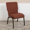 Flash Furniture Advantage 20.5 in. Cinnamon Molded Foam Church Chair(Cinnamon Fabric/Gold Vein Frame)