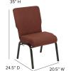 Flash Furniture Advantage 20.5 in. Cinnamon Molded Foam Church Chair(Cinnamon Fabric/Gold Vein Frame)