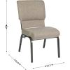 Flash Furniture Advantage Mixed Tan Church Chair 20.5 in. Wide(Mixed Tan Fabric/Gold Vein Frame)