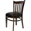 Flash Furniture GW08VRTWABKV Vertical-Slat-Back Wood Restaurant Chair, Walnut Finish w/Blac