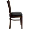 Flash Furniture GW08VRTWABKV Vertical-Slat-Back Wood Restaurant Chair, Walnut Finish w/Blac
