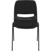 Flash Furniture HERCULES Series 880 lb. Capacity Black Ergonomic Shell Stack Chair with Black Frame(Black Padded)
