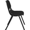 Flash Furniture HERCULES Series 880 lb. Capacity Black Ergonomic Shell Stack Chair with Black Frame(Black Padded)