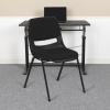 Flash Furniture HERCULES Series 880 lb. Capacity Black Ergonomic Shell Stack Chair with Black Frame(Black Padded)
