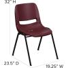 Flash Furniture HERCULES Series 880 lb. Capacity Black Ergonomic Shell Stack Chair with Black Frame(Burgundy)
