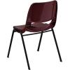 Flash Furniture HERCULES Series 880 lb. Capacity Black Ergonomic Shell Stack Chair with Black Frame(Burgundy)