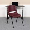 Flash Furniture HERCULES Series 880 lb. Capacity Black Ergonomic Shell Stack Chair with Black Frame(Burgundy)