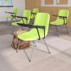 Flash Furniture HERCULES Series 880 lb. Capacity Black Ergonomic Shell Stack Chair with Black Frame(Green)