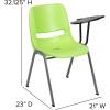 Flash Furniture HERCULES Series 880 lb. Capacity Black Ergonomic Shell Stack Chair with Black Frame(Green)