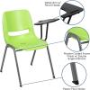 Flash Furniture HERCULES Series 880 lb. Capacity Black Ergonomic Shell Stack Chair with Black Frame(Green)