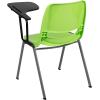 Flash Furniture HERCULES Series 880 lb. Capacity Black Ergonomic Shell Stack Chair with Black Frame(Green)