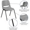 Flash Furniture HERCULES Series 880 lb. Capacity Black Ergonomic Shell Stack Chair with Black Frame(Grey)