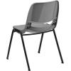 Flash Furniture HERCULES Series 880 lb. Capacity Black Ergonomic Shell Stack Chair with Black Frame(Grey)