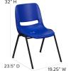 Flash Furniture HERCULES Series 880 lb. Capacity Black Ergonomic Shell Stack Chair with Black Frame(Navy Plastic/Black Frame)