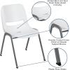 Flash Furniture HERCULES Series 880 lb. Capacity Black Ergonomic Shell Stack Chair with Black Frame(White)