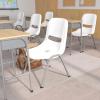 Flash Furniture HERCULES Series 880 lb. Capacity Black Ergonomic Shell Stack Chair with Black Frame(White)