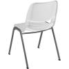 Flash Furniture HERCULES Series 880 lb. Capacity Black Ergonomic Shell Stack Chair with Black Frame(White)