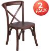 Flash Furniture HERCULES Series Kid’s Mahogany Cross Back Chair(Set of 2)