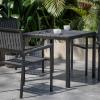 Flash Furniture Harris Commercial 5 Piece Table and Chairs Set – 4 Black Metal Chairs with Poly Resin Backs and Seats – Black Square Table with Poly Resin Top(5-Piece Set)
