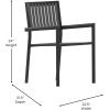 Flash Furniture Harris Commercial 5 Piece Table and Chairs Set – 4 Black Metal Chairs with Poly Resin Backs and Seats – Black Square Table with Poly Resin Top(Contemporary)