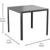 Flash Furniture Harris Commercial 5 Piece Table and Chairs Set – 4 Black Metal Chairs with Poly Resin Backs and Seats – Black Square Table with Poly Resin Top(5-Piece Set)