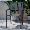 Flash Furniture Harris Commercial 5 Piece Table and Chairs Set – 4 Black Metal Chairs with Poly Resin Backs and Seats – Black Square Table with Poly Resin Top(Contemporary)