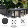 Flash Furniture Harris Commercial 5 Piece Table and Chairs Set – 4 Black Metal Chairs with Poly Resin Backs and Seats – Black Square Table with Poly Resin Top(5-Piece Set)