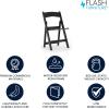 Flash Furniture Hercules Commercial Indoor/Outdoor Folding Event Chair, Wood Look, Weather-Resistant, Lightweight Design, Versatile Use, Set of 4, Black(Black)