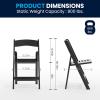 Flash Furniture Hercules Commercial Indoor/Outdoor Folding Event Chair, Wood Look, Weather-Resistant, Lightweight Design, Versatile Use, Set of 4, Black(Black)